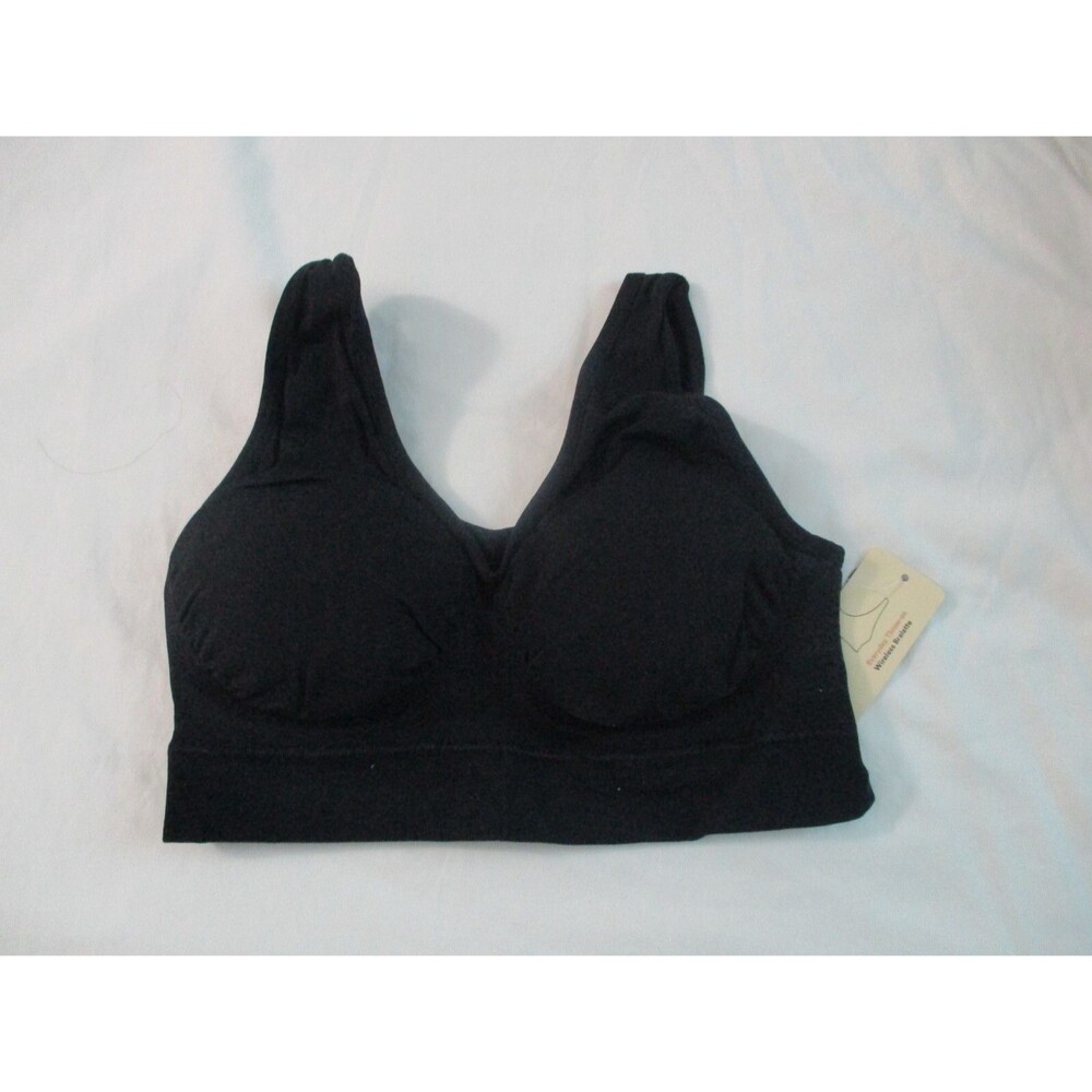 Truekind Womens Sz M Everyday Essential Throw-on Wireless Bralette Black Comfy